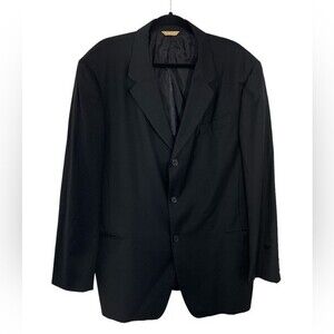 Donna Karan Signature Men’s‎ Black Wool Blazer Size 46L ALTERED FLAWED